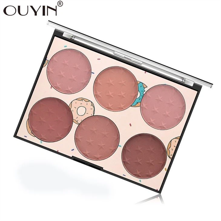 OUYIN Six-color Blush Blush Natural Lasting Firming Skin Rouge Blush Palette